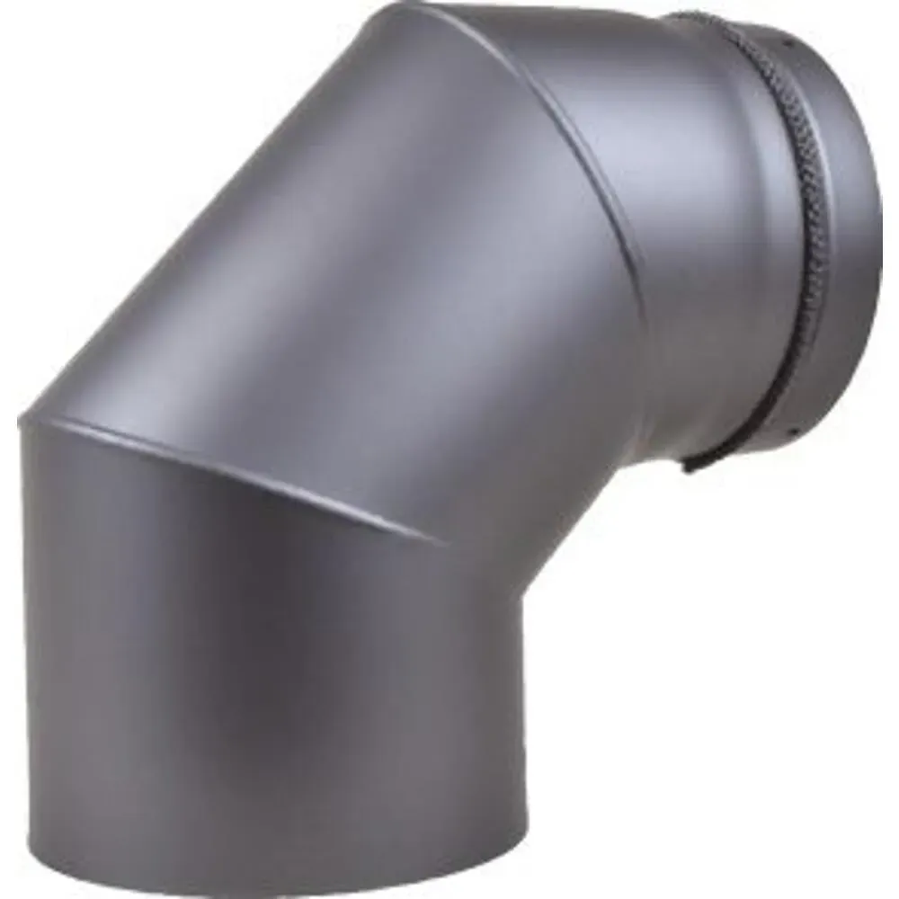 Abgasbogen RLU DIN 1298, 90°, schwarz