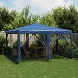 Teenpull – Partyzelt Mit 8 Mesh-seitenteilen Blau 4x4 M Hdpe