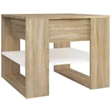 vidaXL Couchtisch Weiß Eiche 55,5 x 55 x 45 cm