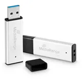 MediaRange USB 3.0 Hochleistungs Speicherstick 32GB - Mini USB Flash-Laufwerk mit hochwertigem Aluminium Gehäuse, Externe Speichererweiterung mit Lesegeschwindigkeit von bis zu 130 MB/s, Farbe Silber