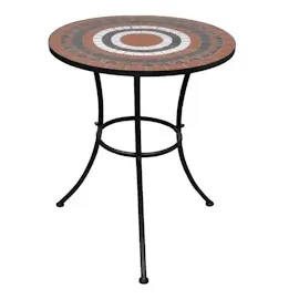 vidaXL Mosaiktisch Ø 60 x 70 cm terracotta/weiß