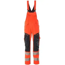 Mascot Latzhose Knietaschen, Stretch-Einsätze Latzhose 82C60 hi-vis rot/schwarzblau