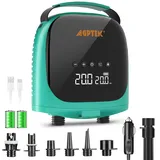 AGPTEK Elektrische Sup Pumpe Paddle Board Pumpe Wiederaufladbare 20PSI SUP Pumpe mit Akku, automatische Abschaltung 12V Gleichstrom-Autostecker Elektrische Pumpe für SUP-Boards und Boote