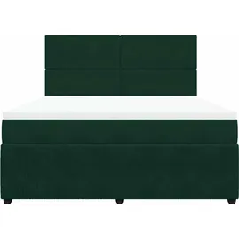 vidaXL Boxspringbett 180 x 200 cm Dunkelgrün