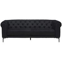 GUTMANN FACTORY Ambia Home Chesterfield-Sofa, schwarz - 220x75x90 cm