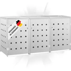 deluke Mülltonnenbox SOGI 207 x 115 x 77,5 cm silber