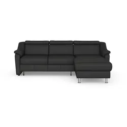 Ecksofa SIT & MORE "Freetown L-Form", schwarz, B:257cm H:84cm T:166cm, Sofas, inklusive Kopfteilverstellung und komfortablem Federkern