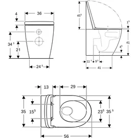 Geberit iCon Stand-WC mit WC-Sitz Weiß