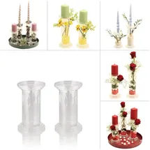 of Kerzenständer, Vasen zum selber Dekorieren, Basteln für Blumen, Gestecke und Kerzen - Kerzenhalter Set aus Acryl Glas (2er Set Klein)