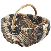 Kobolo Einkaufskorb Korb Rattankorb geflochten Rattan multicolor hellbraun