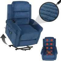 Mendler Fernsehsessel HWC-K63, Relaxsessel, Liegefunktion Aufstehhilfe Massage Heizfunktion, Stoff