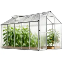 Gegaden Gewächshaus Aluminium für den Garten | 177*300*193 cm | Vielseitig nutzbar als Treibhaus Gartenhaus Winterfest Aufzucht Tomatenhaus Frühbeet und Pflanzenhaus Weiß