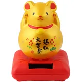 Freak Scene Glückskatze Maus - Maneki-Neko - Winkekatze - Solar - 10,5 cm - Gold