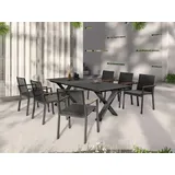 Zebra Technologies Garten Ausziehtisch 240-300 x 100 x 74 cm light taupe