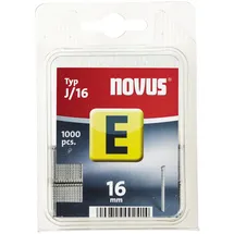 Novus Nägel 16 mm, Klarsichtverpackung mit 1000 Nägeln vom Typ J/16, zur Befestigung von Zierleisten und Eckleisten