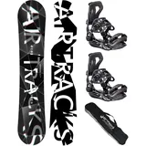 Airtracks Herren Snowboard Set Refractions Game + Bindung Master Größe XL + SB schwarz 165 CM