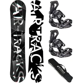 Airtracks Herren Snowboard Set Refractions Game + Bindung Master Größe XL + SB schwarz 165 CM
