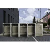 Hide Mülltonnenbox 4-fach 240 l Natur Grau