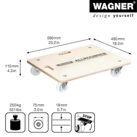 Wagner Transporthilfe Allrounder Birke MM 1116 Tragkraft 250 kg 490 mm x 590 mm