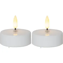 Star Trading LED Teelichte Flamme 5,8 x 5,5 cm weiß 2 St.