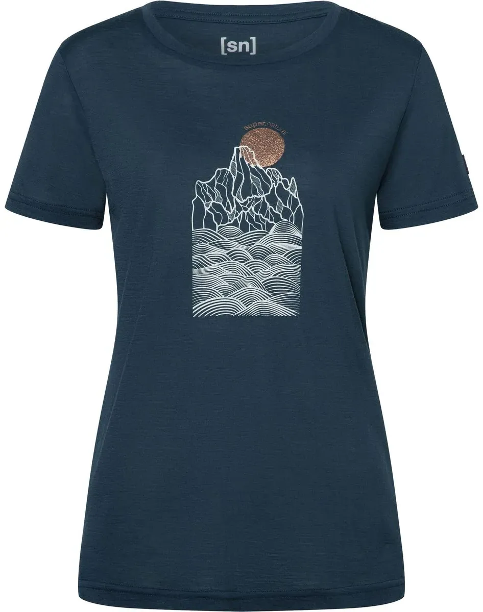 Super.Natural W Preikestolen Cliffs Tee blueberry/feather grey/copper (61B) XL