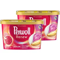Perwoll Renew Caps Color & Faser Waschmittel, 36 (2 x 18 Wäschen), sanft reinigende All-in-1 Waschmittel Caps zur Farbauffrischung und Faserglättung bei bunter Wäsche
