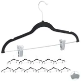Relaxdays 24 x Samtbügel mit Clips schwarz