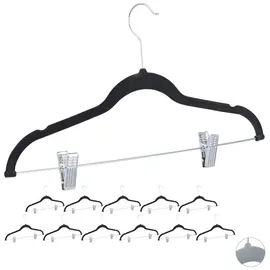 Relaxdays 24 x Samtbügel mit Clips schwarz