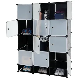 MCW Steckregal Kunststoff 37x37x47 cm Schwarz/Weiß