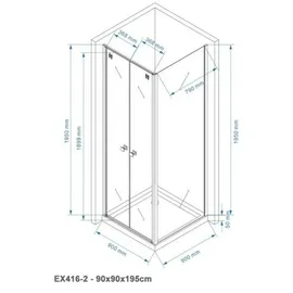 Bernstein EX416-2 Eckdusche mit Pendeltür 90 x 90 cm silber transparent 6 mm