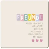 Grafik-Werkstatt Grafik Werkstatt lustiger Untersetzer aus Kork | Freunde, Bunt