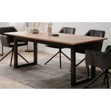 Furn.Design Esstisch Artisan Eiche und Anthrazit Industrial ausziehbar 200 - 240 cm bis 10 Personen Malta