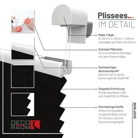 deco-raum Plissee, Schwarz, Textil, 70x150 cm, Wohntextilien, Rollos & Jalousien, Plissees