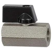 Riegler Mini-Kugelhahn »valve line«, Messing vernickelt, Drehgriff, G 1/4"