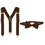 Set Hosenträger & Fliege, braun