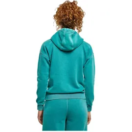 URBAN CLASSICS Stone Washed Kapuzenpullover Water Green 5XL