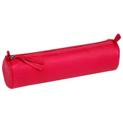 Clairefontaine 8x Runde Schlampermäppchen, gefärbtes Leder, Ø 5,5x22 cm, Sortierung Dunkle Farben - 410193C
