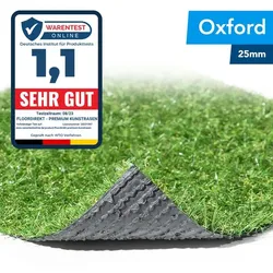Kunstrasen Oxford - Rasenteppich für Balkon, Terrasse & Garten - Höhe 25 mm, Gewicht 1600 g/m2 / 100 x 100 cm