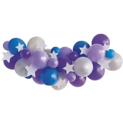 Luftballongirlande lila blau silber Sterne  Ballongirlande