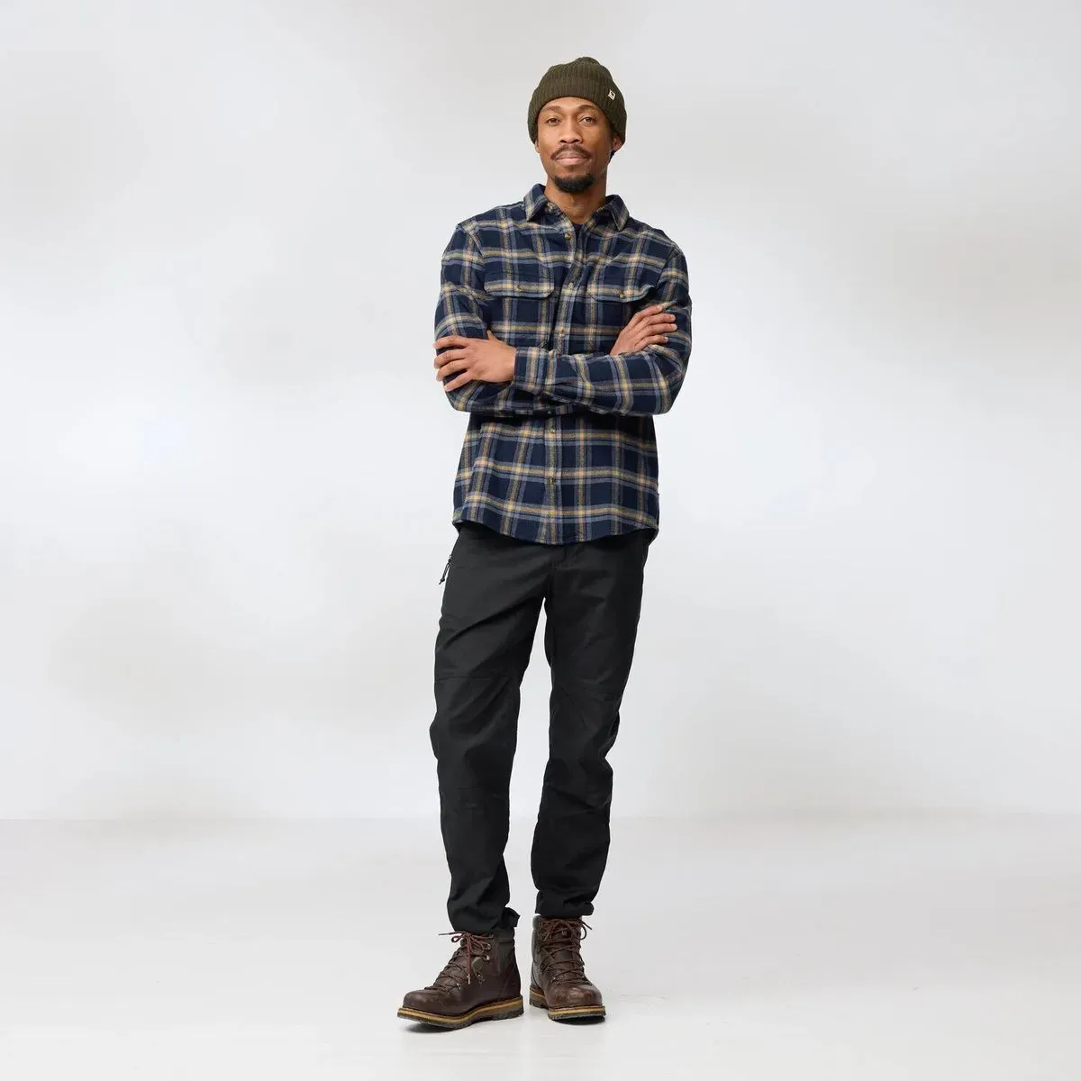 Fjällräven övik Heavy Flannel Shirt M dark navy-buckwheat brown (555-232) L