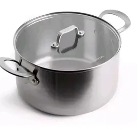Mauviel 1830 Kochtopf mit Glasdeckel 24cm 5.7L Alle Herdarten Edelstahl