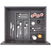 ninka Besteckeinsatz mit Trenner Basis-Set 1,2 Tiefe 450/500 mm Dunkelgrau