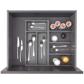 ninka Besteckeinsatz mit Trenner Basis-Set 1,2 Tiefe 450/500 mm Dunkelgrau
