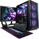 Vibox V-8 Gaming PC Set Komplett - Monitor 23 Zoll - AMD Ryzen 5 5500 4,1 GHz - Nvidia RTX 3050 6 GB - 16 GB RAM - 1 TB NVMe M.2 SSD - Windows 11 -...