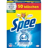 Spee Aktiv Pulver Universal Vollwaschmittel 4 + 1 (50 Waschladungen), Waschpulver mit 4 + 1 Formel vereint Reinheit, Strahlkraft, Frische & Nachhaltigkeit, 20° - 95° C
