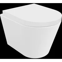 Mexen Rico Toilettenschüssel Randlos mit Hartfasesitz, duroplast, Weiß