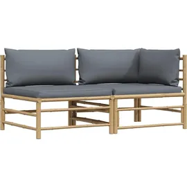 vidaXL Garten-Lounge-Set 2-tlg. dunkelgrau Bambus