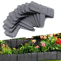 TATIVALO Rasenkante Kunststoff 7.5m Beetumrandung 25x23cm 30 STK. Anthrazit