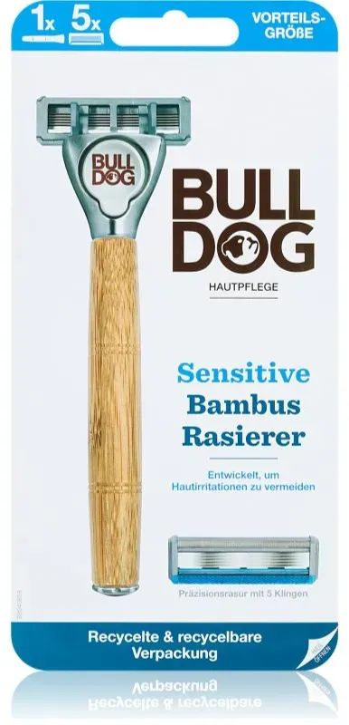 Bulldog Sensitive Bamboo Rasierapparat + Ersatzköpfe 1 St.