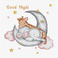 Luca-S Kreuzstich Set Gute Nacht Zählmuster, Multifarbig